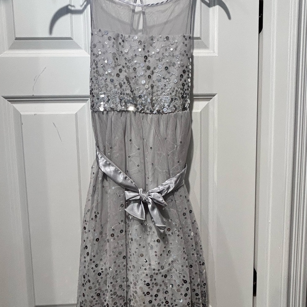 Crystal Doll Shimmering Gray Kids Dress